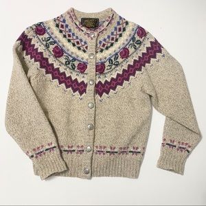 Vintage Eddie Bauer Sweater XS Brown Rose